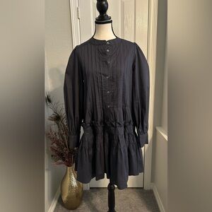 Pinch Navy Long Sleeve Button Up Dress Size Small Worn Once EUC